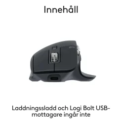 Logitech MX Master 3s trådløs computermus, Grafit, Bluetooth-udgave