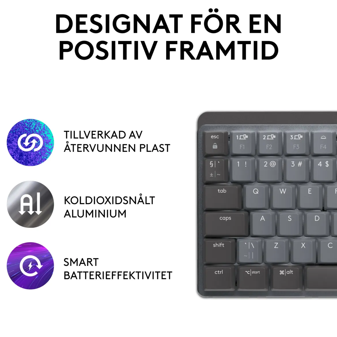 Logitech MX Mechanical Mini trådløst mekanisk tastatur, Tactile Quiet (Brown)