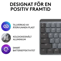 Logitech MX Mechanical trådløst mekanisk tastatur, Tactile Quiet (Brown)