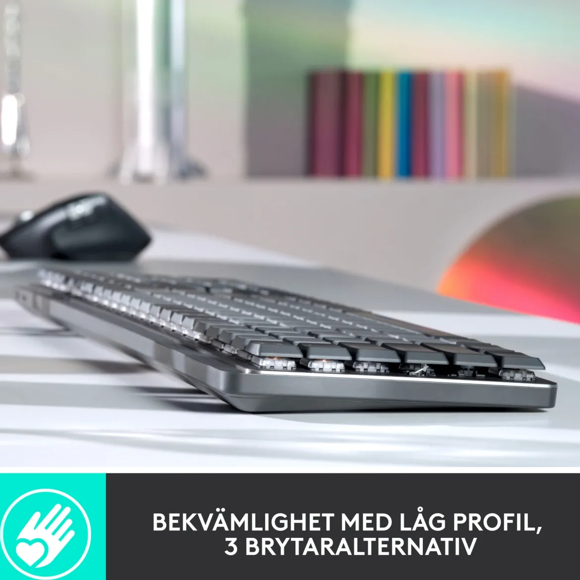 Logitech MX Mechanical trådløst mekanisk tastatur, Tactile Quiet (Brown)