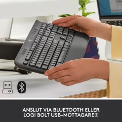 Logitech Signature K650 trådløst tastatur med håndledsstøtte, Graphite