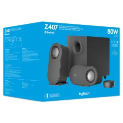 Logitech Z407 højttalersystem med subwoofer og trådløs volumenkontrol