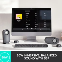 Logitech Z407 højttalersystem med subwoofer og trådløs volumenkontrol