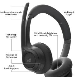 Logitech Zone 300 trådløst Bluetooth-headset, Graphite
