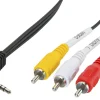 Luxorparts Composite video med lyd til 3,5 mm - 1 m