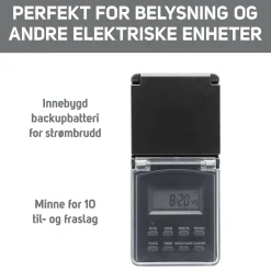 Luxorparts Digital timer 7 dage til udendørs brug