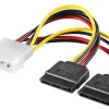 Luxorparts Forgrening 4-pin Molex til Sata
