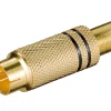 Luxorparts Forgyldt RCA-stik Han - Sort