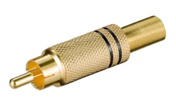 Luxorparts Forgyldt RCA-stik Han - Sort