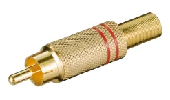 Luxorparts Forgyldt RCA-stik Han - Rød
