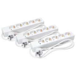 Luxorparts grenstik 5-vejs, 1 m, hvid, 3-pak