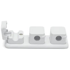 Luxorparts Magnetisk kabelklemme med baseplade - Hvid (6-pakning)