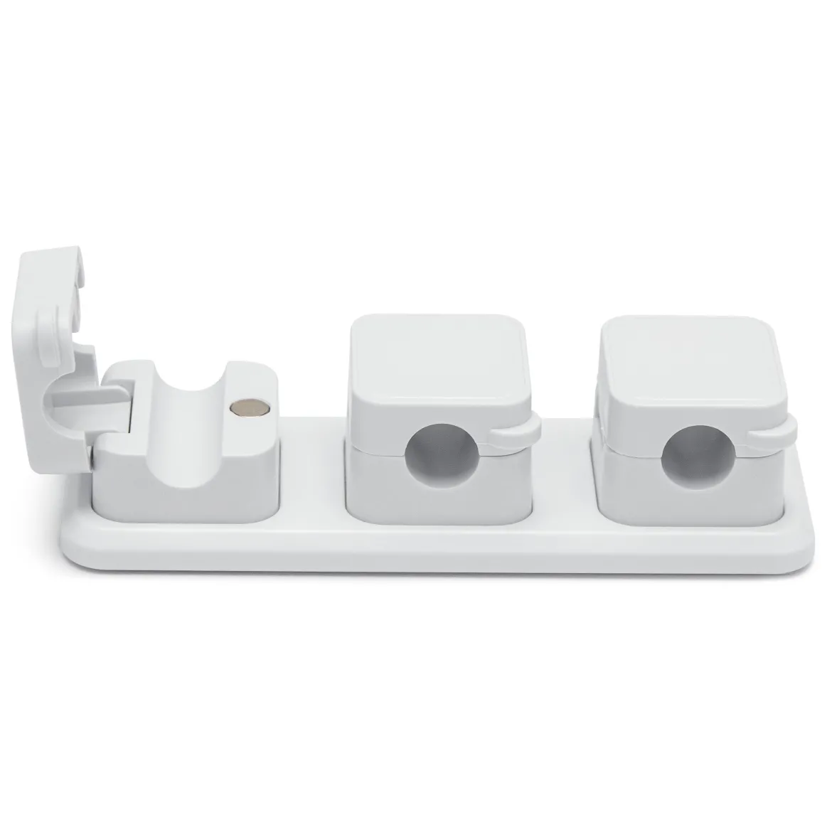Luxorparts Magnetisk kabelklemme med baseplade - Hvid (6-pakning)
