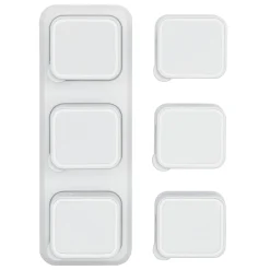 Luxorparts Magnetisk kabelklemme med baseplade - Hvid (6-pakning)