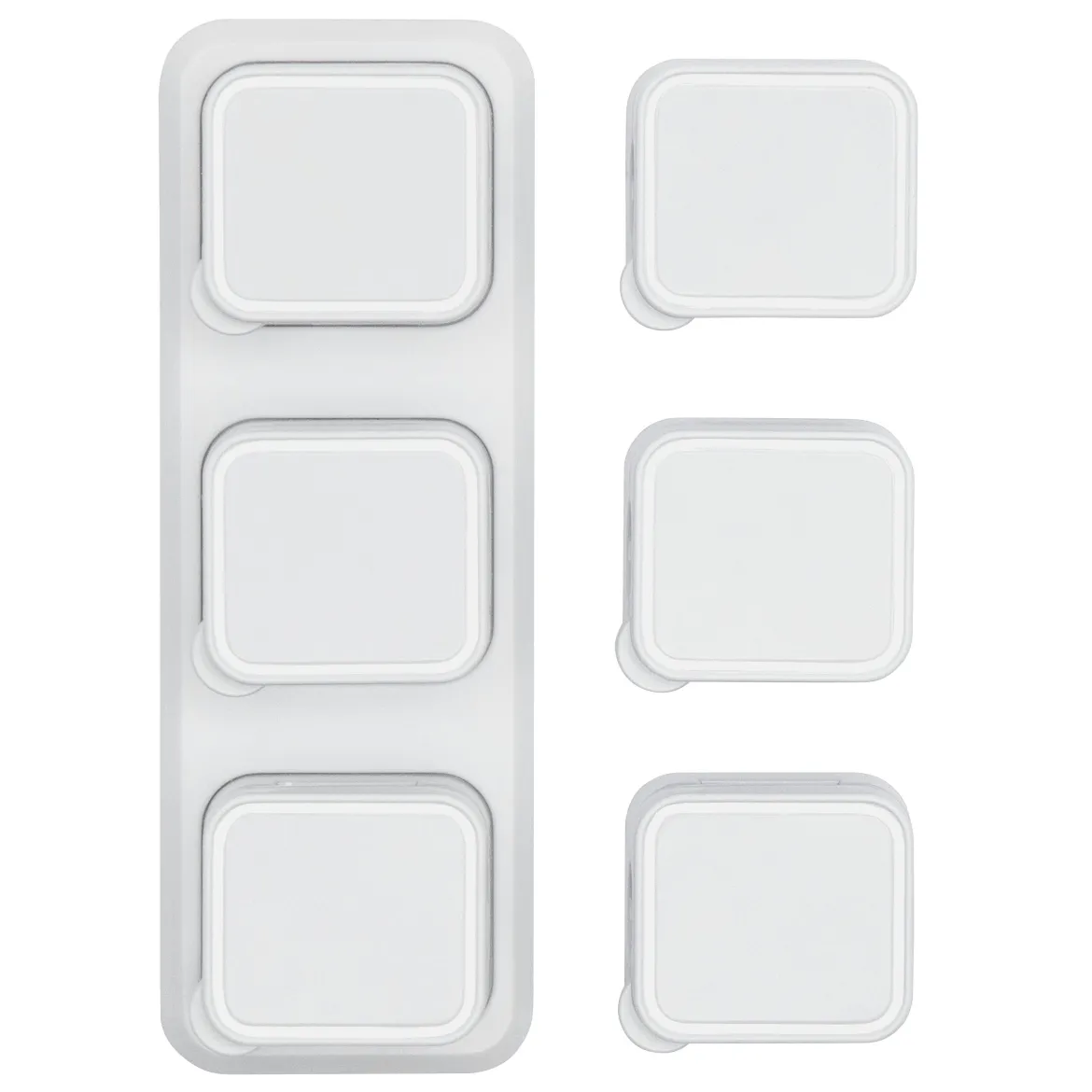 Luxorparts Magnetisk kabelklemme med baseplade - Hvid (6-pakning)