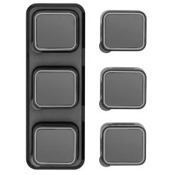 Luxorparts Magnetisk kabelklemme med basplade - Sort (6-pakning)