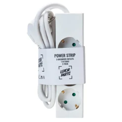 Luxorparts Stikdåse 3-vejs 1 m, Hvid, 2-pak