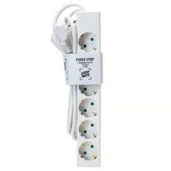 Luxorparts Stikdåse 6-vejs 1 m, Hvid, 2-pak