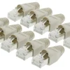 Luxorparts STP-modulkontakt RJ45 Cat.6 med bøjebeskyttelse 10-pakke