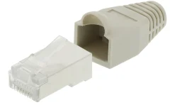 Luxorparts STP-modulkontakt RJ45 Cat.6 med bøjebeskyttelse 10-pakke