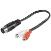 Lydadapter DIN 5-pol han til 2x RCA hun - 20 cm