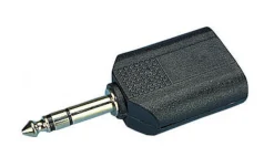 Lydadapter 2x 6,3 mm til 6,3 mm stereo