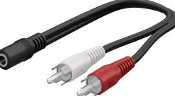 Lydadapter 2x RCA han til 3,5 mm hun - 0,2 m