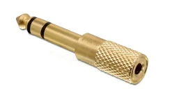 Lydadaptor 3,5 mm til 6,3 mm stereo - Forgyldt