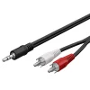 Lydkabel 3,5 mm til 2x RCA - 5 m