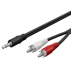 Lyd kabel 3,5 mm til 2x RCA - 20 m
