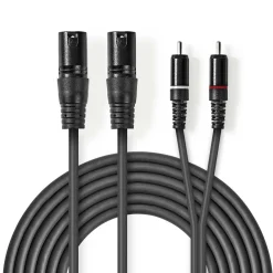 Lyd kabel 2x XLR til 2x RCA