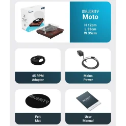 Majority Pladespiller med bluetooth
