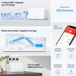 Mercusys Halo H47BE Mesh Wifi 7-system 2-pack