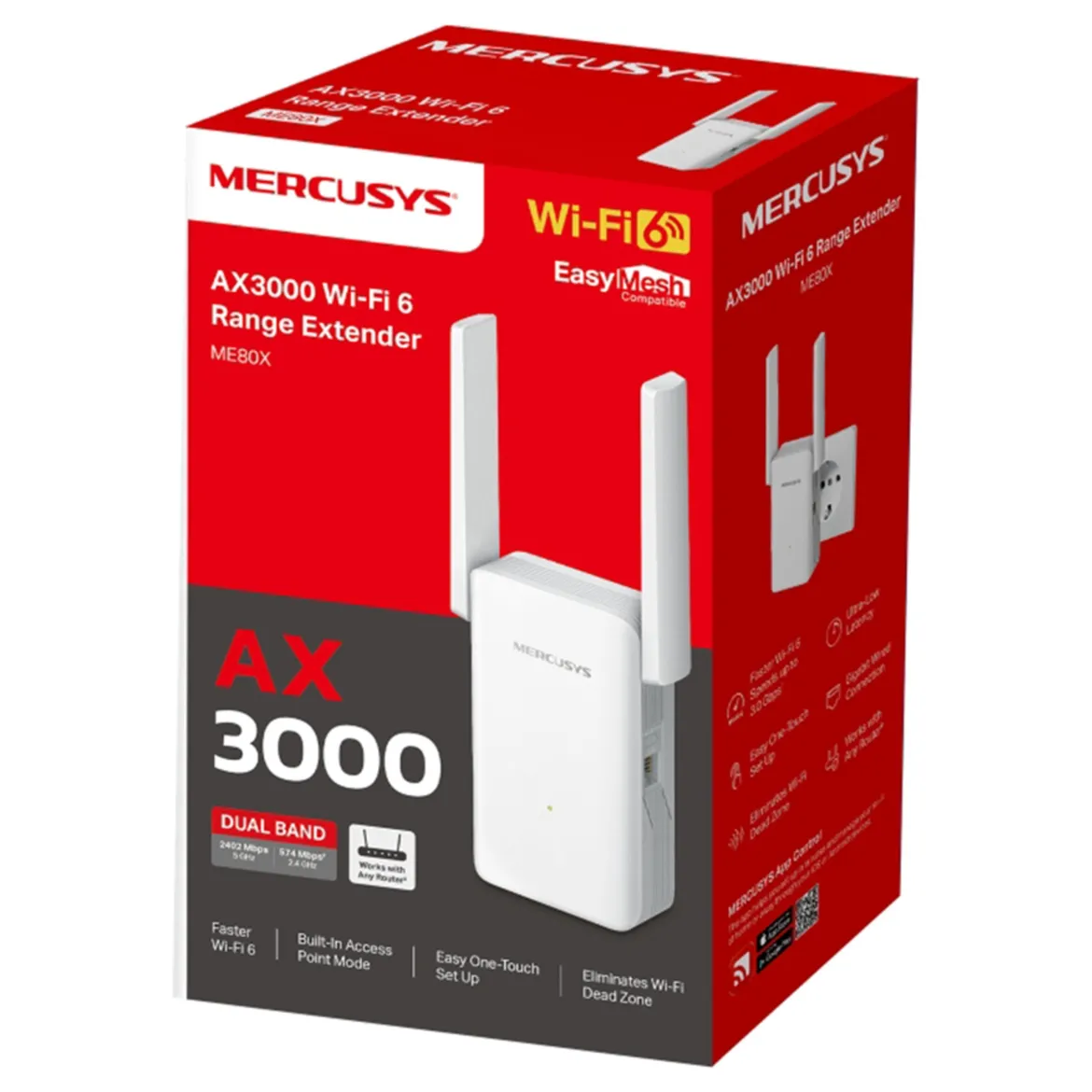 Mercusys ME80X Wi-Fi 6 Repeater AX3000