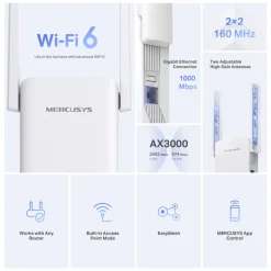 Mercusys ME80X Wi-Fi 6 Repeater AX3000
