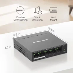 Mercusys MS105GP 5-portars gigabitswitch med POE+