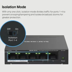 Mercusys MS105GP 5-portars gigabitswitch med POE+