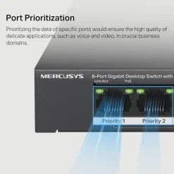 Mercusys MS108GP 8-port gigabit switch med POE+