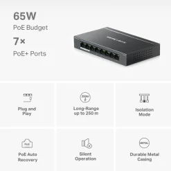 Mercusys MS108GP 8-port gigabit switch med POE+
