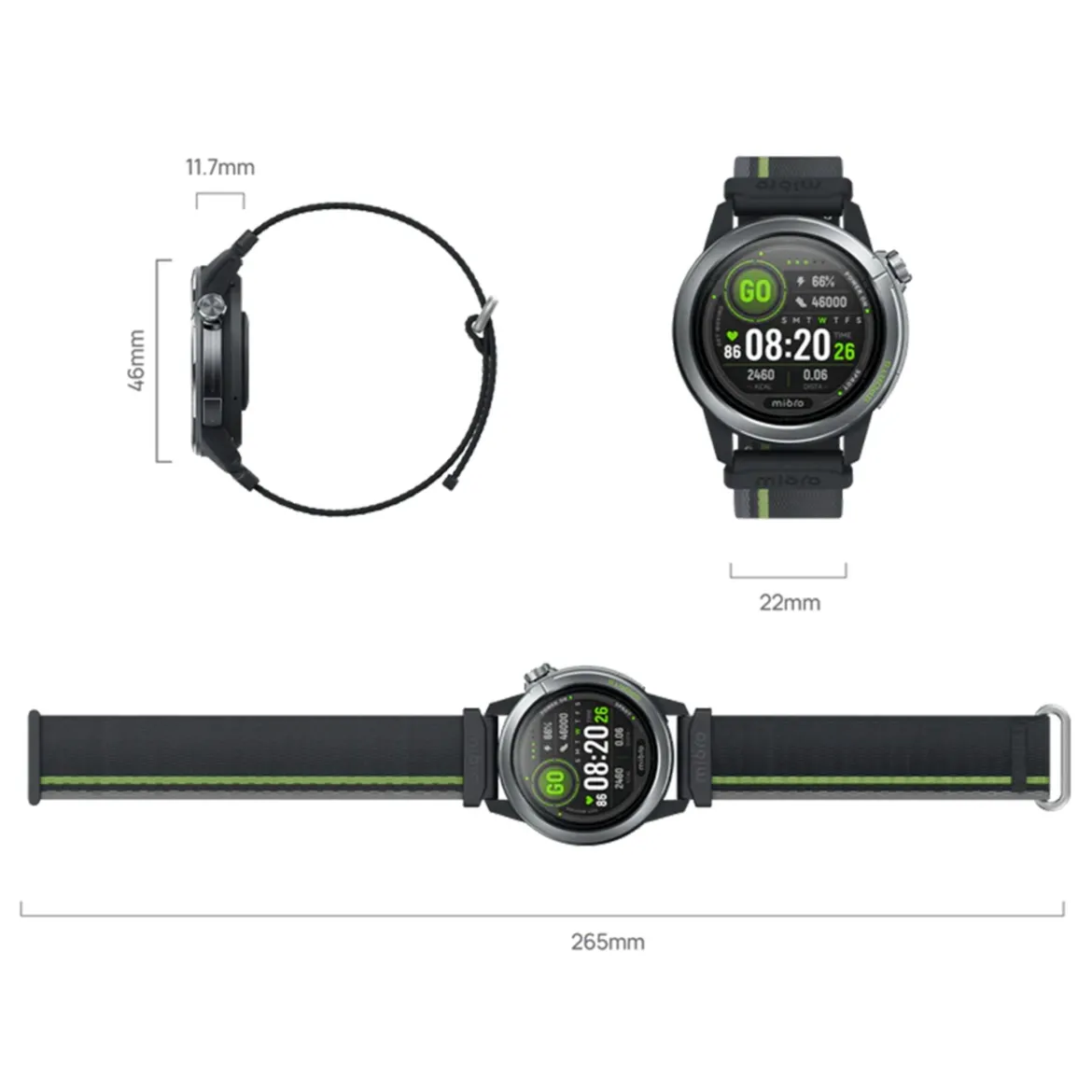 Mibro GS Active2 smartur - Mørkegrå
