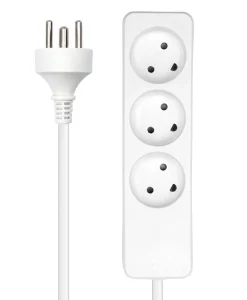 MicroConnect Dansk stikdåse - 3-vejs - Hvid - 1 m kabel