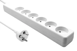 MicroConnect Dansk stikdåse - 6-vejs - Hvid - 5 m