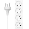 MicroConnect Dansk stikdåse - 6-vejs - Hvid - 2m