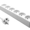 MicroConnect Dansk stikdåse - 6-vejs - hvid - 3 m