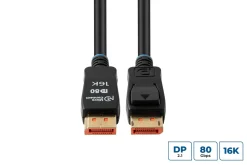 MicroConnect DisplayPort 2.1 kabel - 16K/80Gbps - Sort - 0,5m