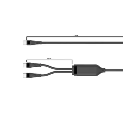 MicroConnect 1-in-2 PD100W USB-C splitterkabel - 1,55 m - Sort