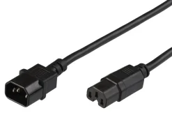 MicroConnect jumper-strømkabel - C14 til C15 - sort - 2m