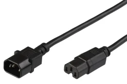 MicroConnect jumper-strømkabel - C14 til C15 - sort - 3m