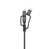 Micro-USB-kabel med Lightning- og USB-C-adapter - Sort