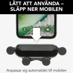 Mobilholder med hurtigfastgørelse til forruden.